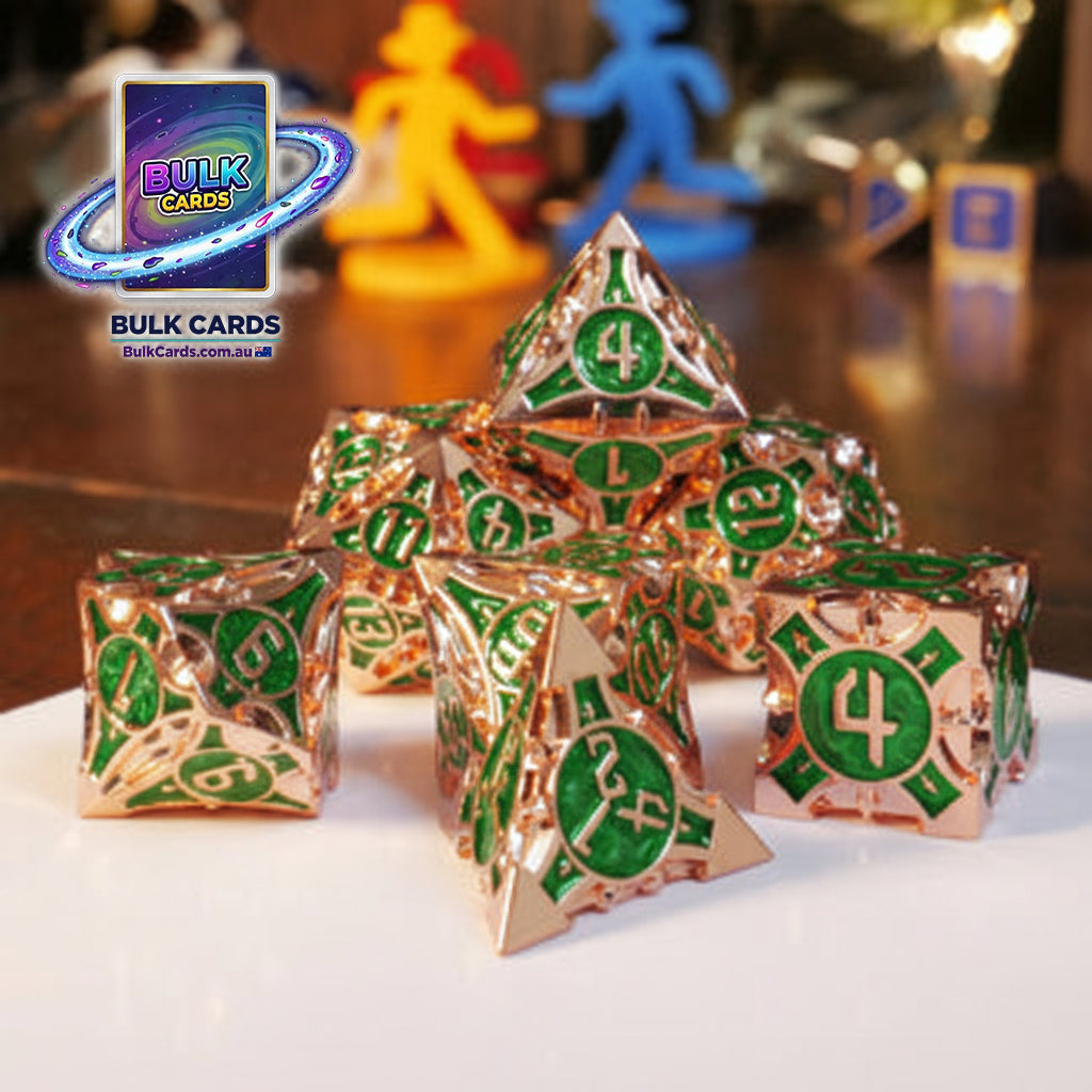 Metal DnD Copper Green Dice Set (7x Dice)