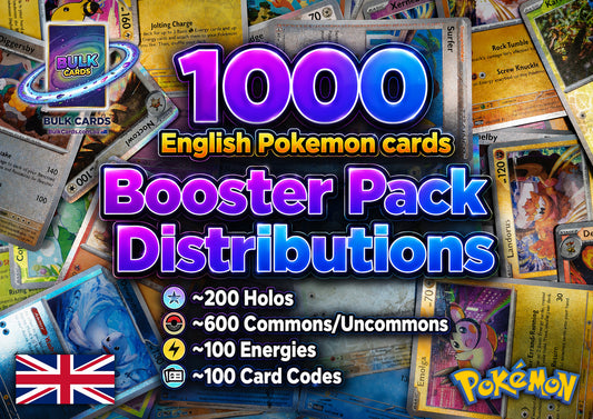 Pokémon Bulk - 1k (200 Holo/Rare) English Booster Pack Distributions