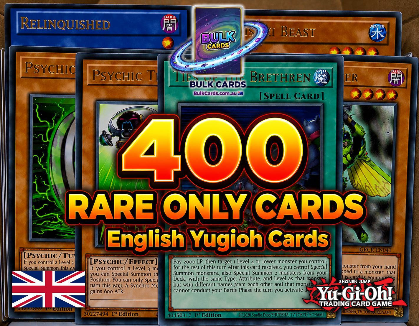 Yugioh Rare Bulk - 400 Rare Only English Bulk