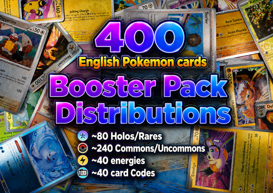 Pokémon Bulk - 400 (80 Holo/Rare) English Booster Pack Distributions