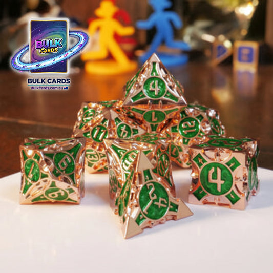 Metal DnD Copper Green Dice Set (7x Dice)